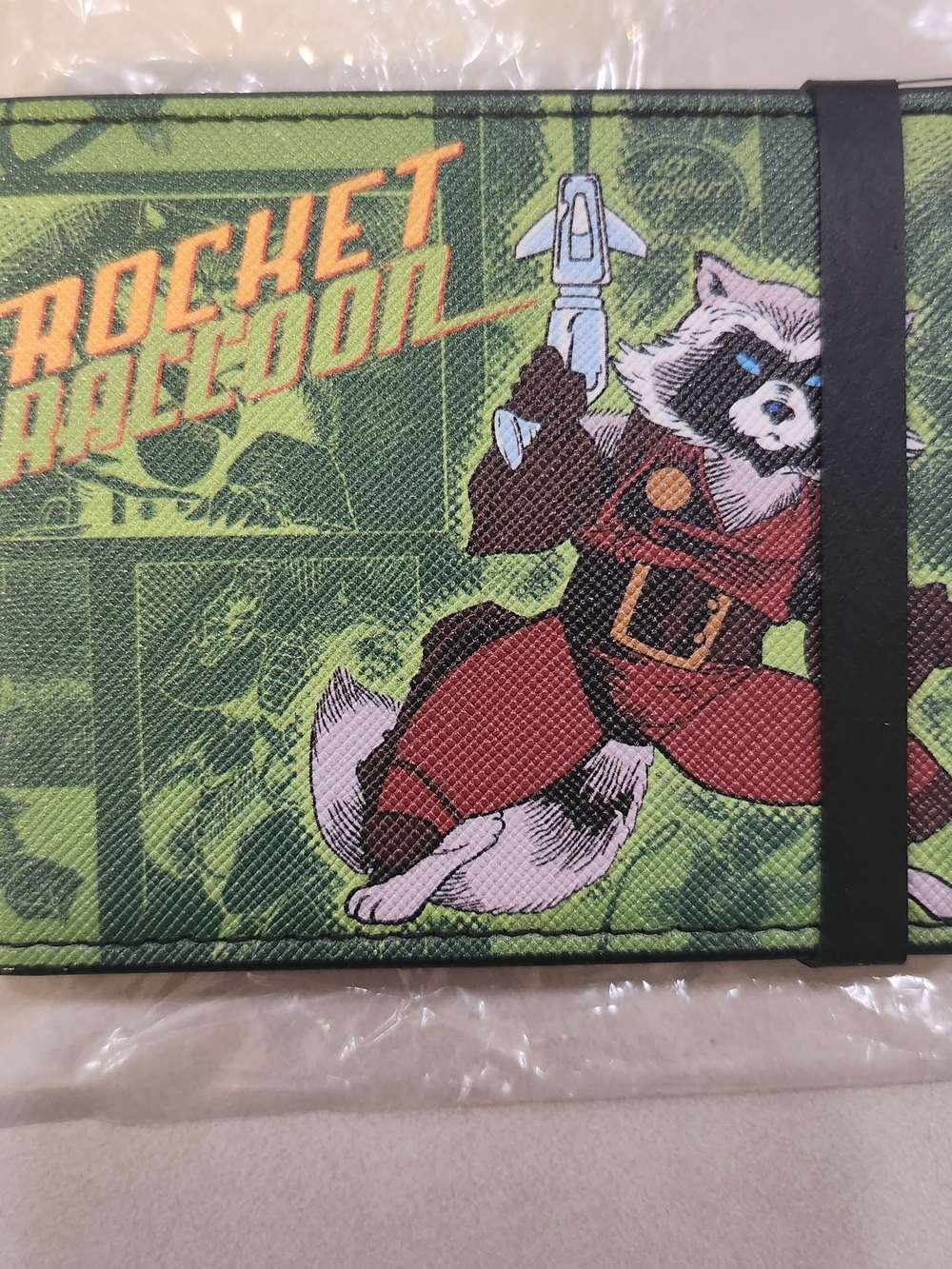Buckle-Down Rocket Raccoon Graphic Wallet - Green, Red & Black